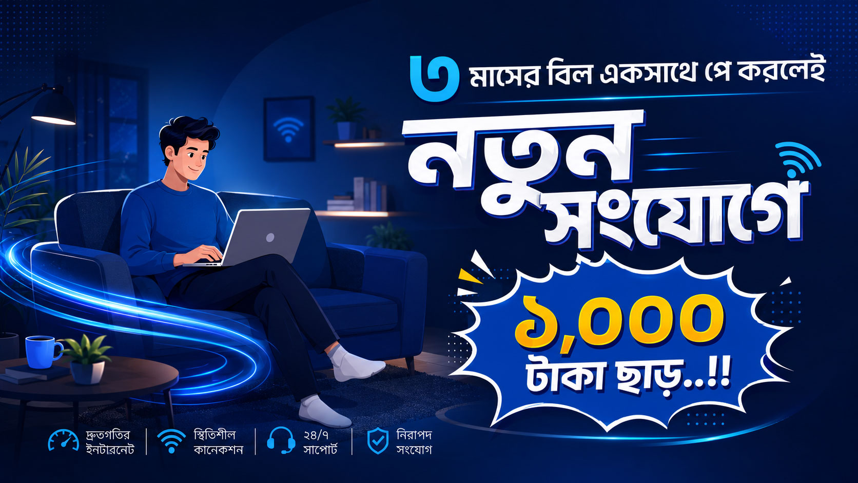 1000 BDT Discount on Connection Charge